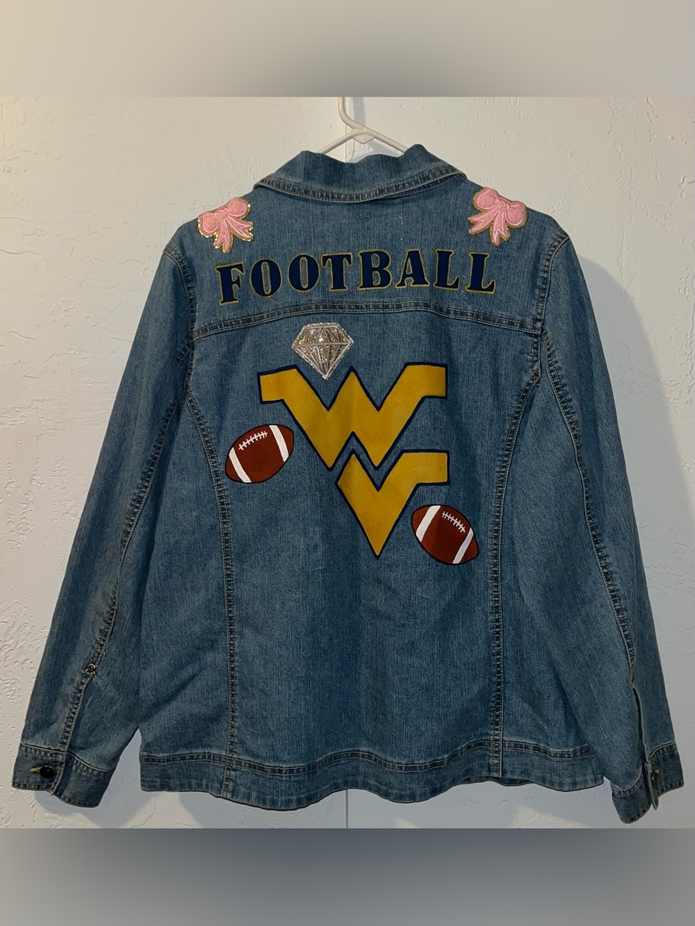 West Virginia Mountaineers Women’s Denim Jacket Team Graphics